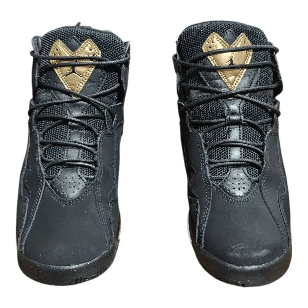 NIKE Air Jordan True Flight 'Black Metallic Gold' Sneakers Size 5.5Y